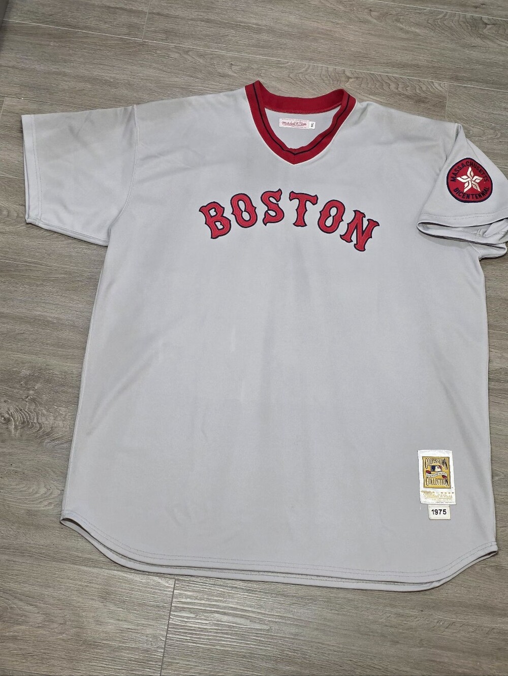 Vintage Boston Red Sox Mitchell Y Ness 75 Road Jersey #27 Mens 4XL Reproduction